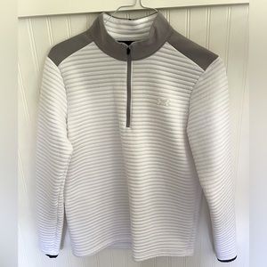 Under Armour Men’s Small 1/4 Zip Pullover White & Gray